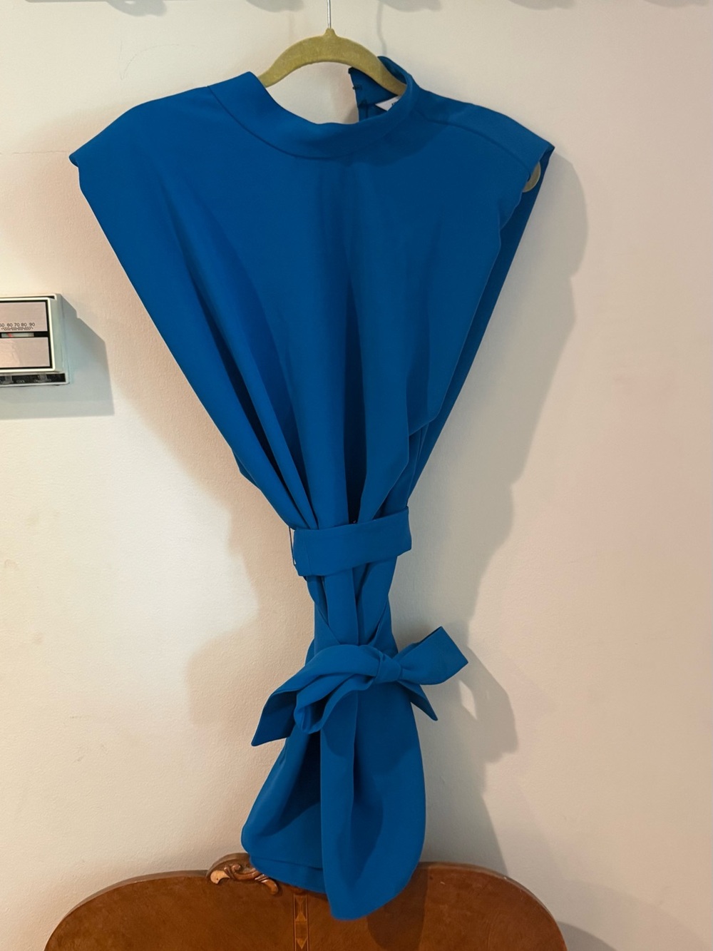 Amanda Uprichard Cobalt Blue Tie-Waist Midi Dress